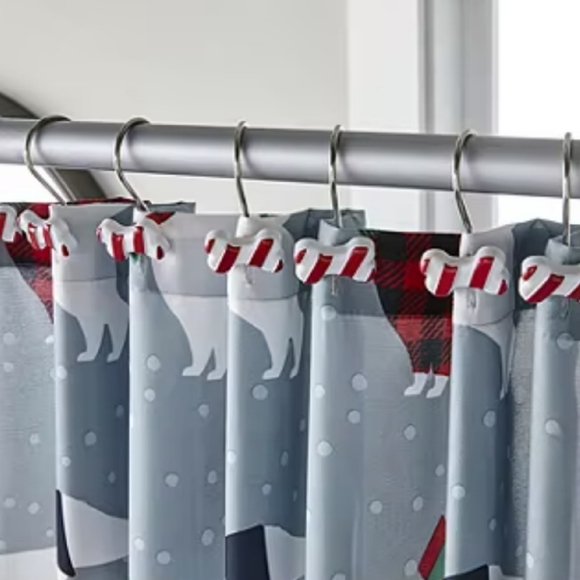 🎅 Snow Many Dachshund's Shower Curtain Set 🐶 - Picture 3 of 5
